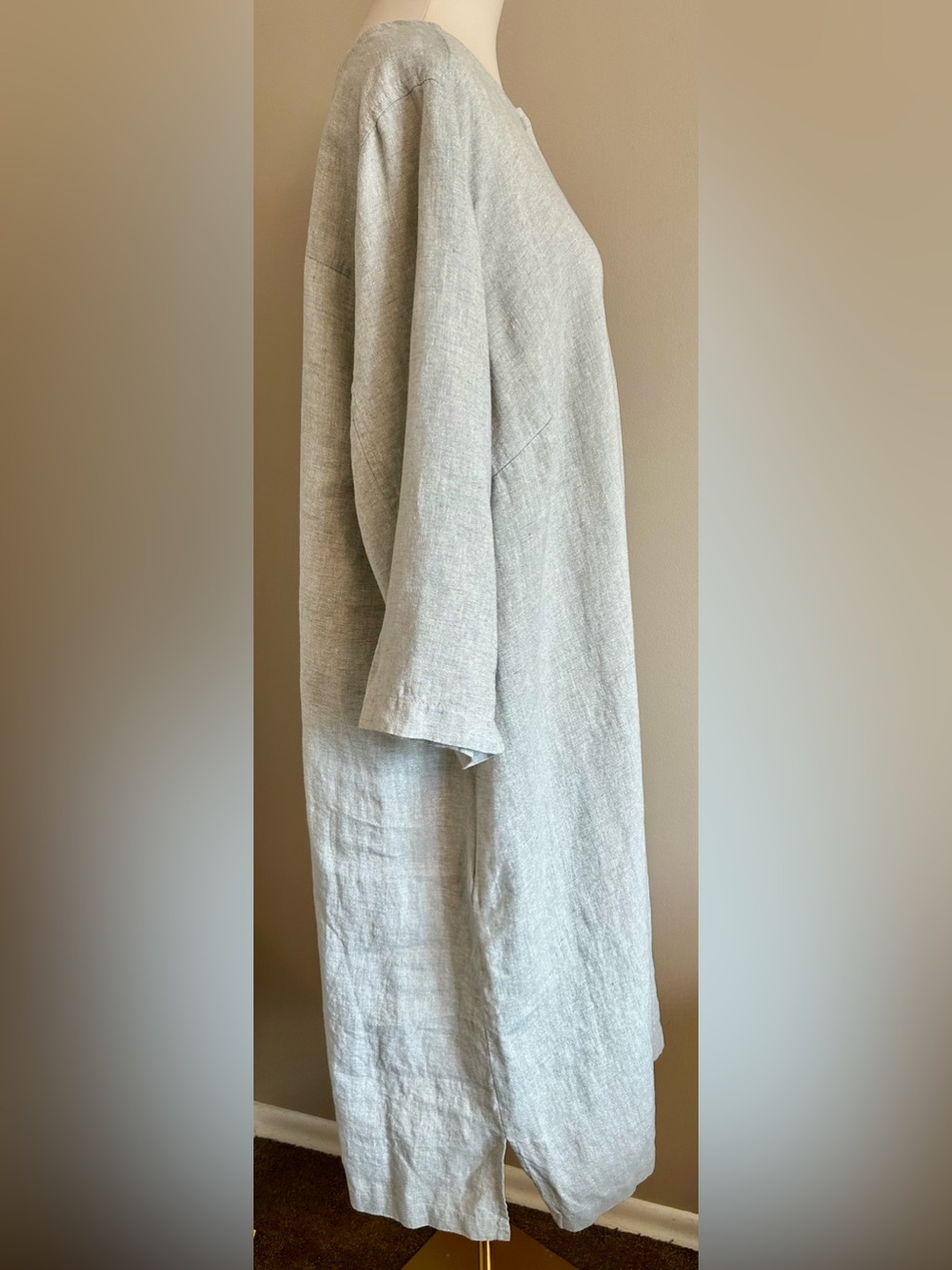Eileen Fisher Woman Sparkle Linen Tunic Dress - Picture 4 of 11